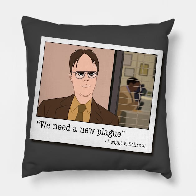 Dwight K Schrute Pillow by Newsomeillustrations