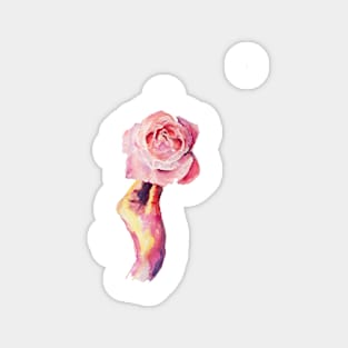 flower in hand pink illustration Magnet