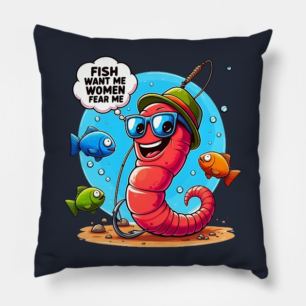 Fish Want Me Women Fear Me Pillow by BukovskyART