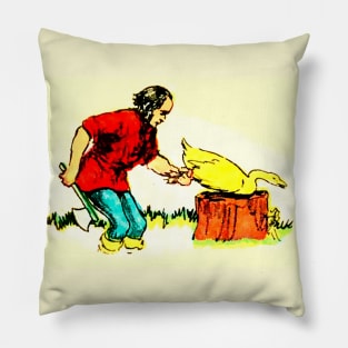 man with ax death to the duck Pillow
