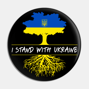I Stand With Ukraine Tree Roots Pin