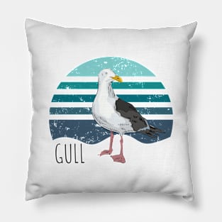 Seagull on sea background Pillow