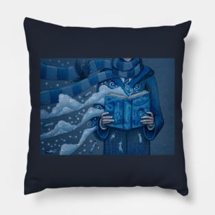 Books magic blue Pillow