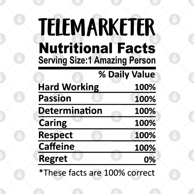 Telemarketer Nutrition Facts Funny by HeroGifts