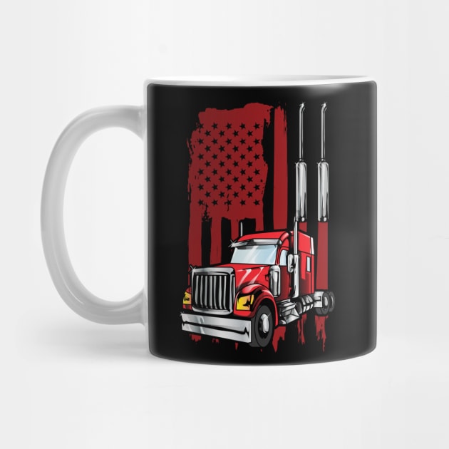 American Flag Semi Truck Driver Gifts Truck Lovers Trucker - Truck