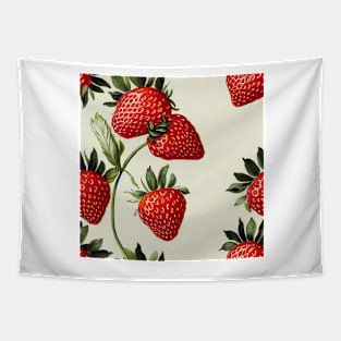 Vintage Floral Cottagecore Romantic Strawberry Design Tapestry