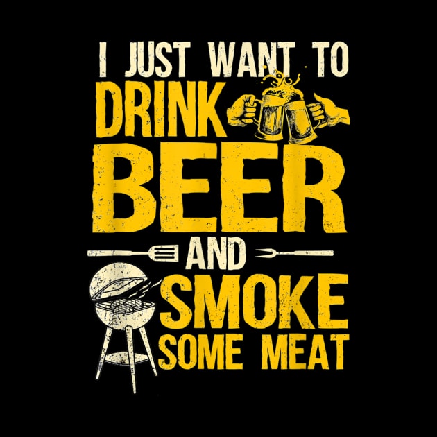 Barbecue Smoking Pitmaster Design Drink Beer Smoke Meat BBQ by nellieuyangela