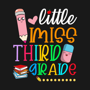 Kids Little Miss Third Grade Back To School Preschool Grader T-Shirt