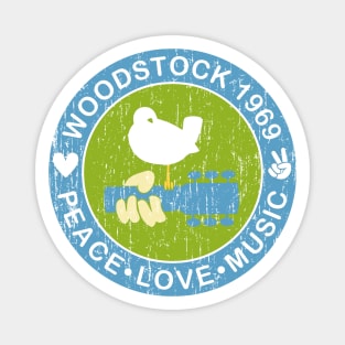 Woodstock 1969 Peace Love Music Magnet
