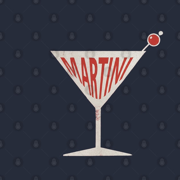 Vintage Martini Glass by Retro Travel Design