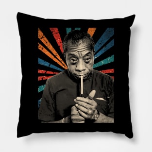 sketc vintage James Baldwin Pillow