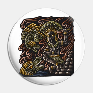 Ethnic Mayan Hunter Full Color Pin