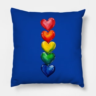Vertical Rainbow Hearts Pillow