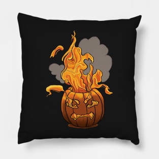 Pumpkin On Fire Pillow