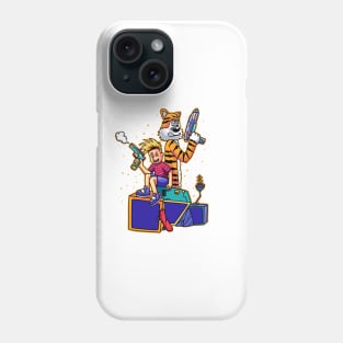 Calvin and Hobbes Playing the Smoke Gun Game Phone Case