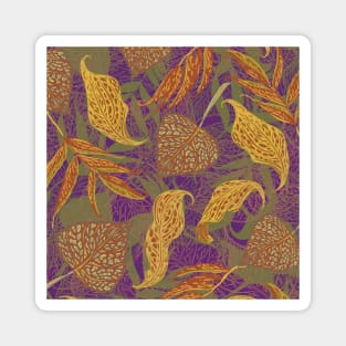 Fantasy Fall Leaves (Purple) Magnet