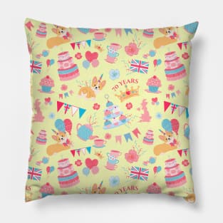 Queen's Platinum Jubilee Garden Tea Party Pillow