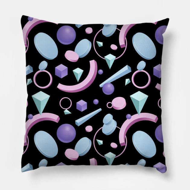 3D Shapes Background 4 Pillow by B&K