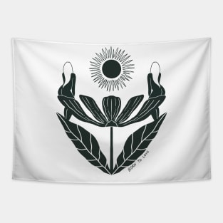 Born to Love Minimalist Sun and flower  Design Tapestry