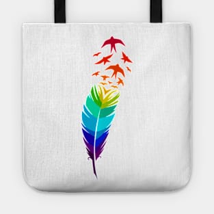 Bird feather illustration Tote