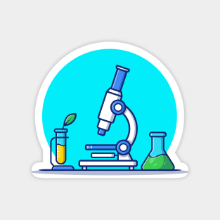 Microscope, Test Tube And Beaker Glass Magnet