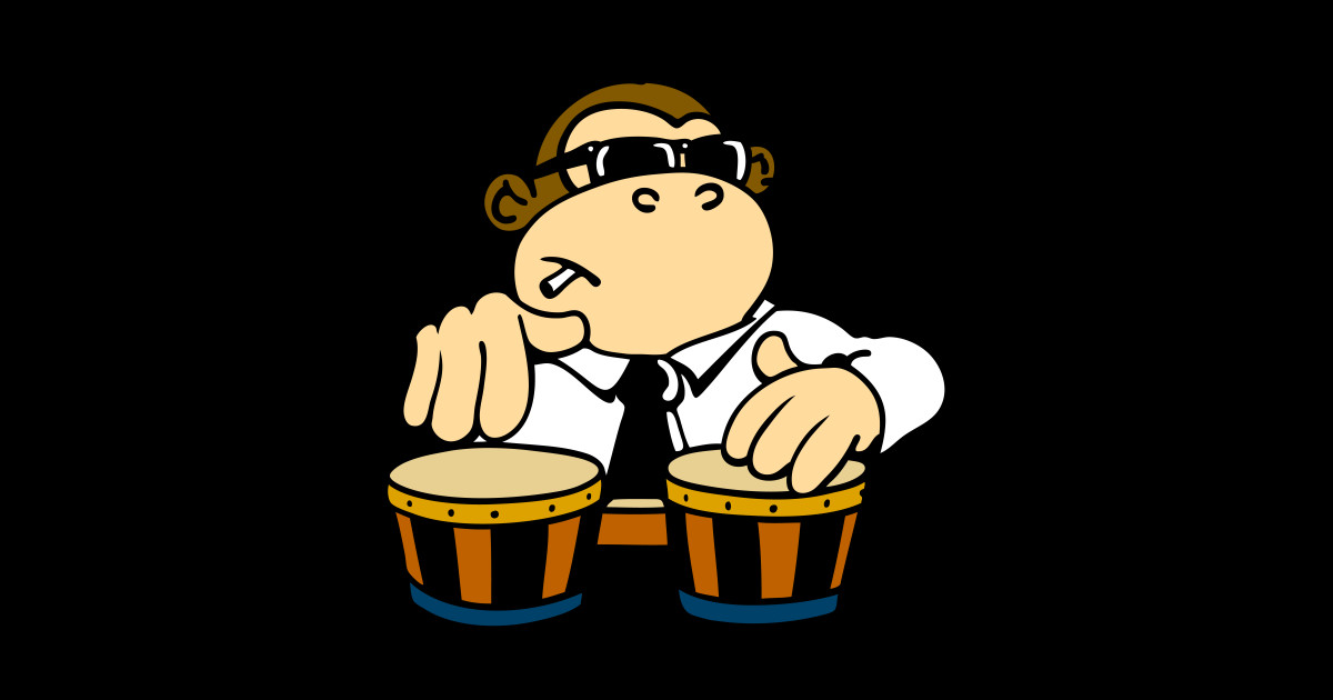 Cool Bongo Monkey Monkey Sticker TeePublic