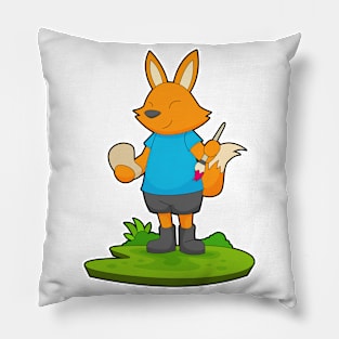 Fox Painting Paint brush Pillow