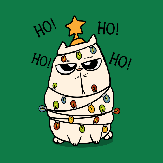 Grumpy christmas Cat by TSHIRT PLACE