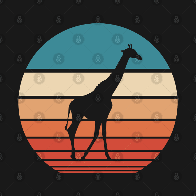Giraffe Retro Sunset by FauQy