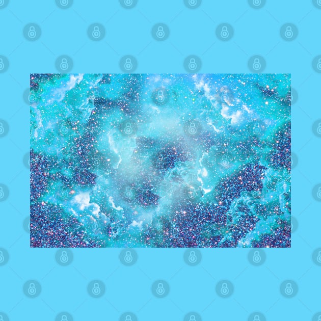 blue clouds pattern magic sky in turquoise aqua colors cute gift for glitter cases and masks by designsbyxarah