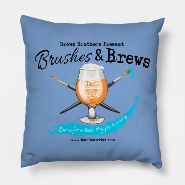 Brushes & Brews Pillow by BarefootSeeker