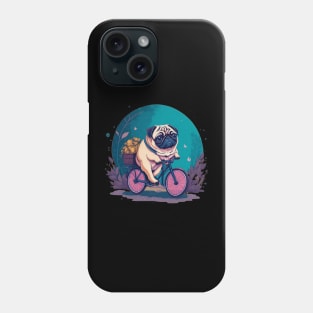 Pug on bicycle Phone Case