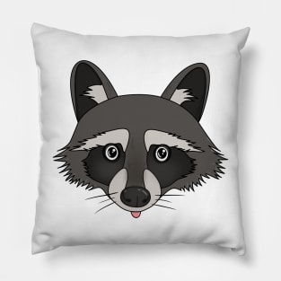 Adorable Cartoon Raccoon Print Pillow