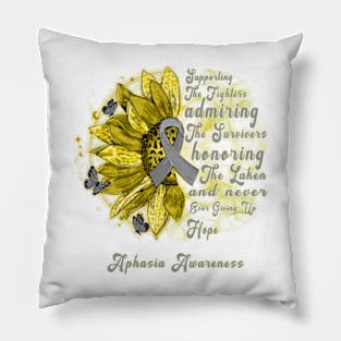 APHASIA AWARENESS Sunflower Supporting the fighter Pillow