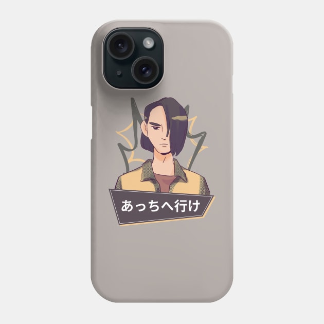 Angry Anime character: Go away written in Japanese Phone Case by Magitasy