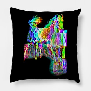 Hologram Horses Pillow