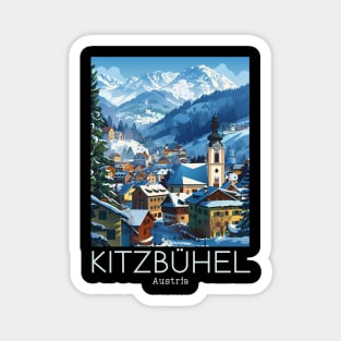 A Vintage Travel Illustration of Kitzbühel - Austria Magnet