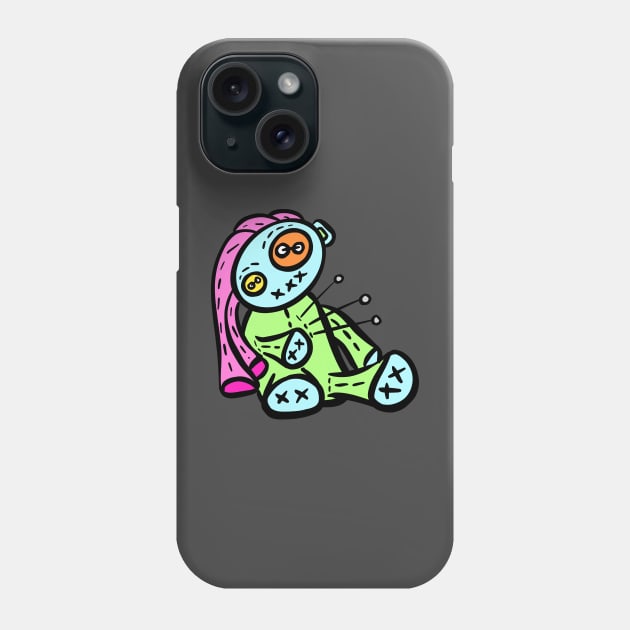 Voodoo Doll Cartoon Dolly Pins Phone Case by Squeeb Creative