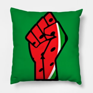 Watermelon Palestine Black Power Fist - Right Side - Back Pillow