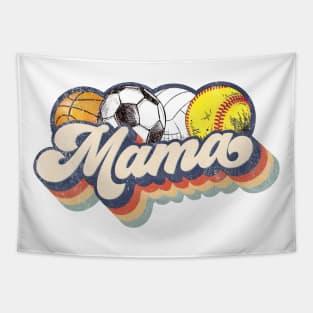 Retro Soccer Volleyball Basketball Softball Mama Tapestry