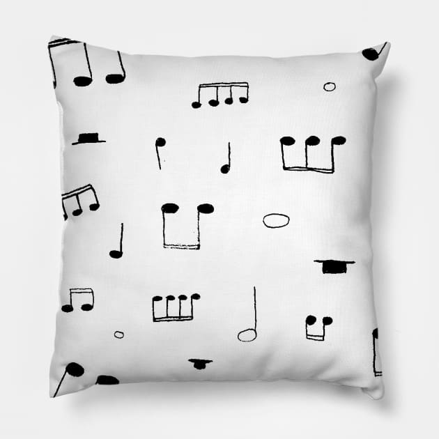 Music Notes Pillow by WildSloths