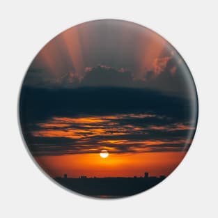 sunset cloudy orange sky Pin