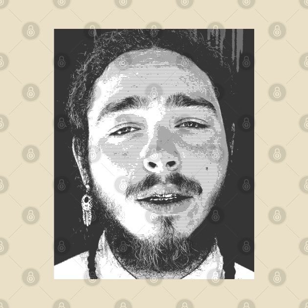 post malone in balck & white by bahullah_art