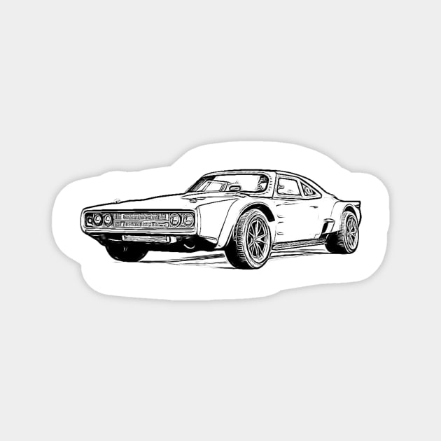 Charger FF Wireframe Magnet by Auto-Prints