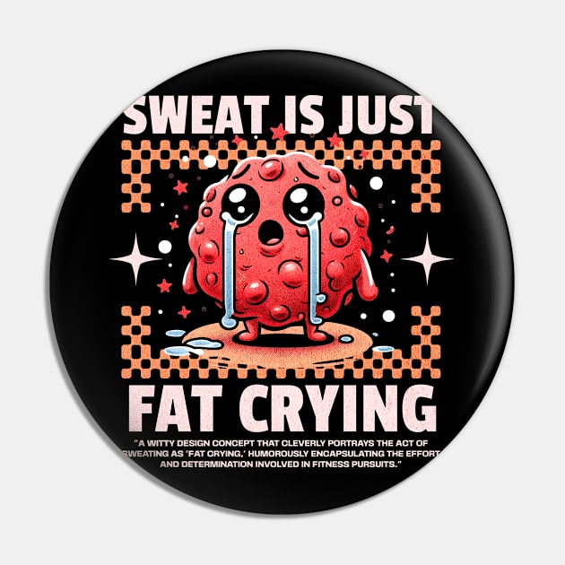 Funny Gym, Sweat  is Just Fat Crying Pin by Create Magnus