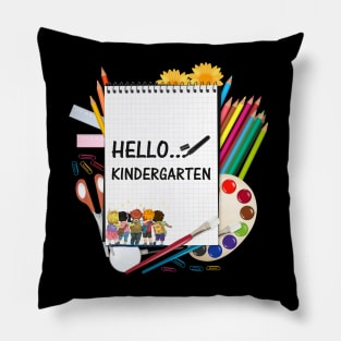 Hello Kindergarten Teacher Student Back To School Pillow