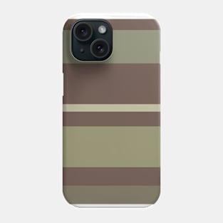 A marvelous stew of Quincy, Pastel Brown, Camouflage Green, Putty and Brown Grey stripes. Phone Case