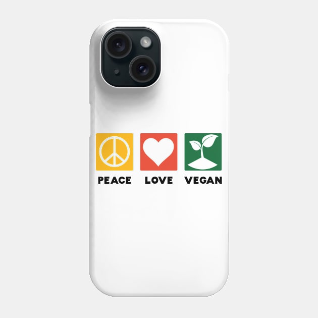 Peace Love Vegan Phone Case by MZeeDesigns