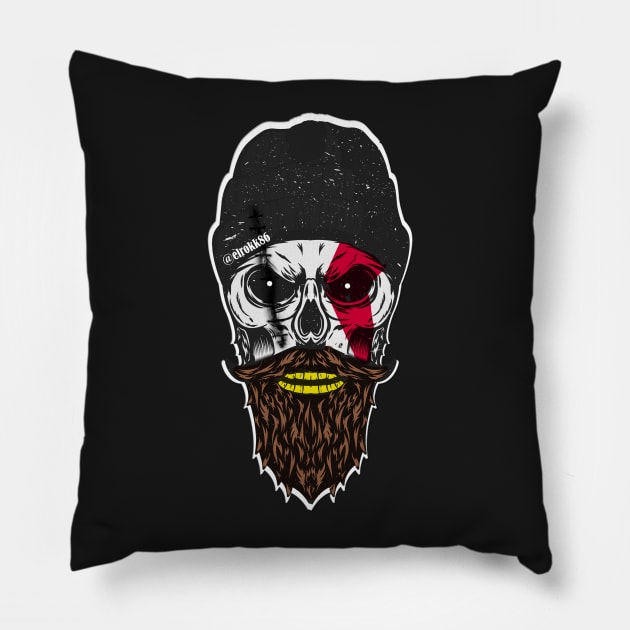 Hipster Kratos Pillow by Elrokk86