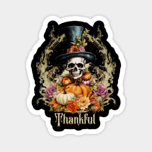 Goth Creepy Skeleton Thankful Magnet